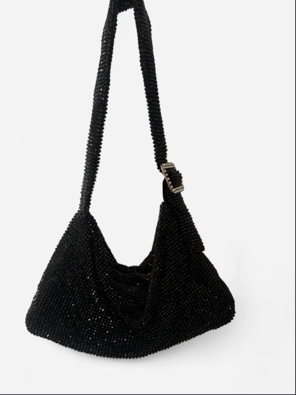 INC Black Rhinestone Shoulder Bag Sparkly Y2K Style